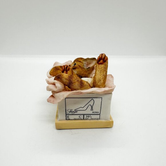 SOLD VTG Lenox Country Artist Orange Tabby Cat Feline Fashion Shoe Bow Shopping - Picture 4 of 8